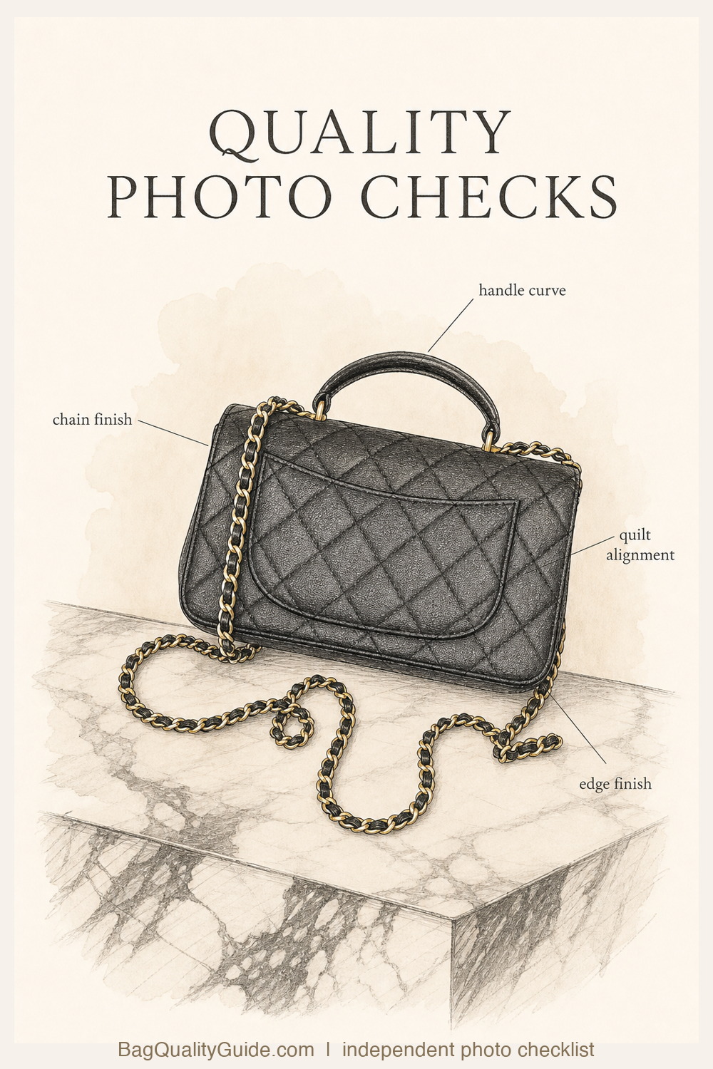 Non-branded editorial collage showing bag construction details